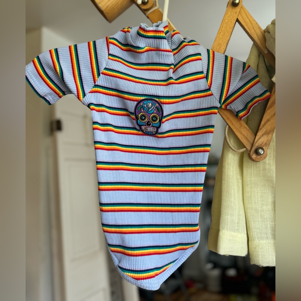 Rhinestone Skull Rainbow Pride T SPF 30 For Pup or Person